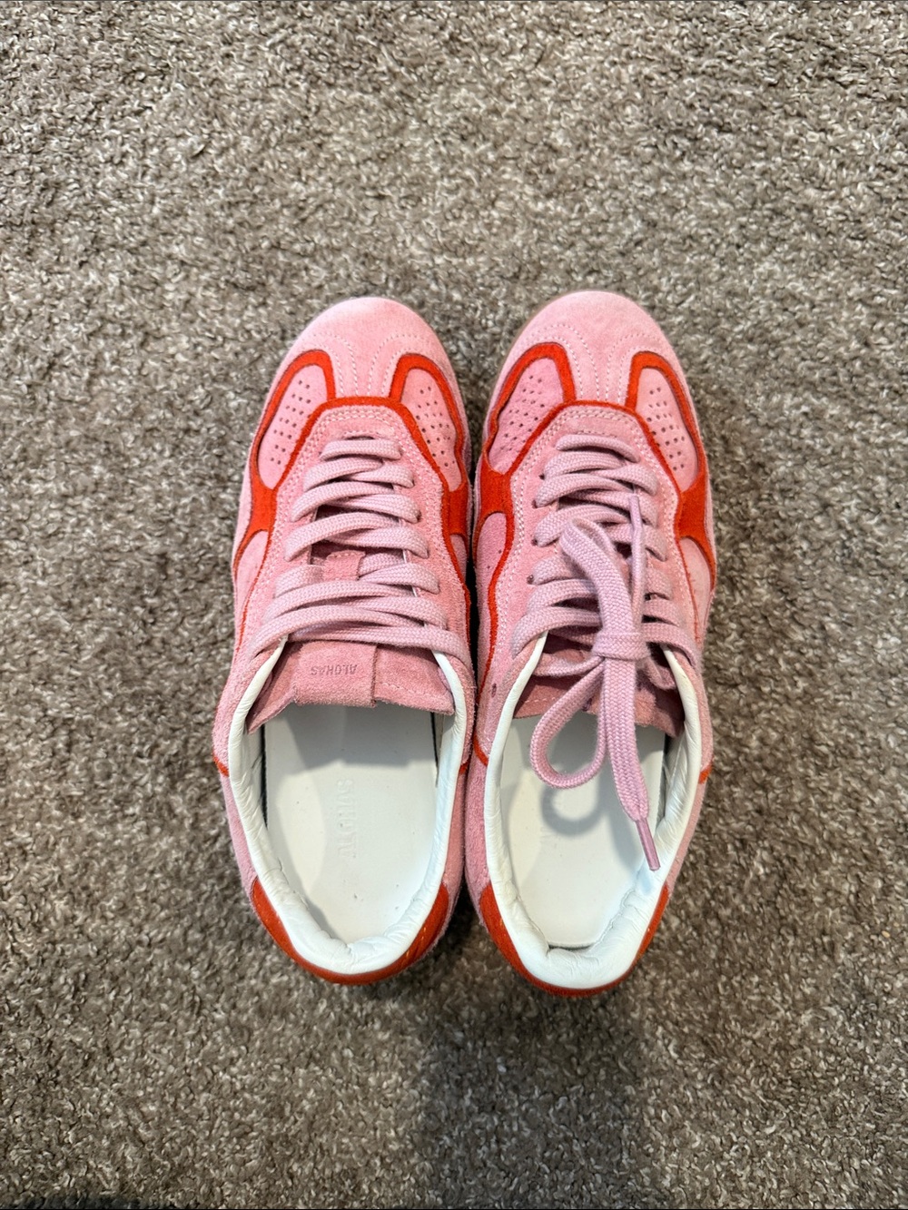 Aloha Tb.490 Rife Sea Pink Leather Sneakers - 37 Pink and Red Suede Sneakers
